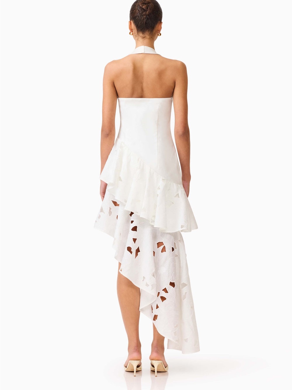 ELLIATT Elizabeth Asymmetrical Gown White Bridal Shower Bachelorette Size S NWT - Picture 4 of 8